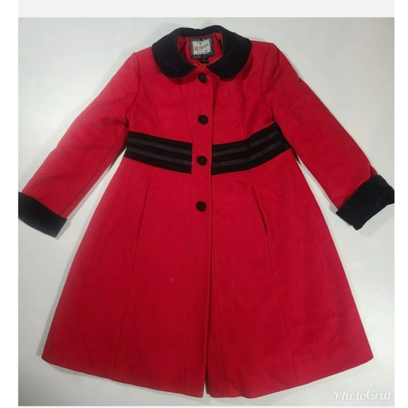 girls red dress coat